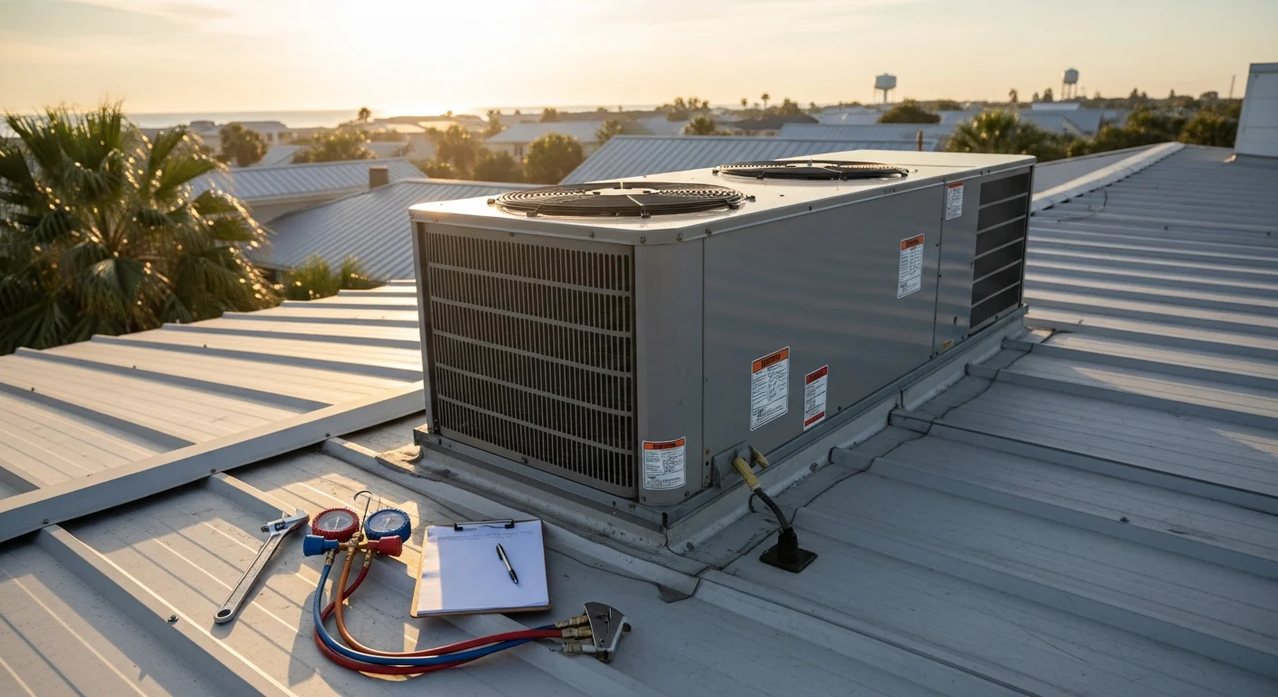 Technician performing facility maintenance inspection