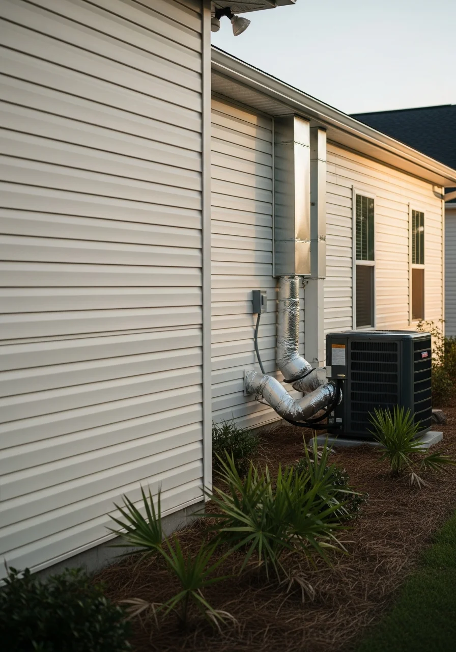 Detail of a Conway home exterior showing quality construction and professional maintenance work.